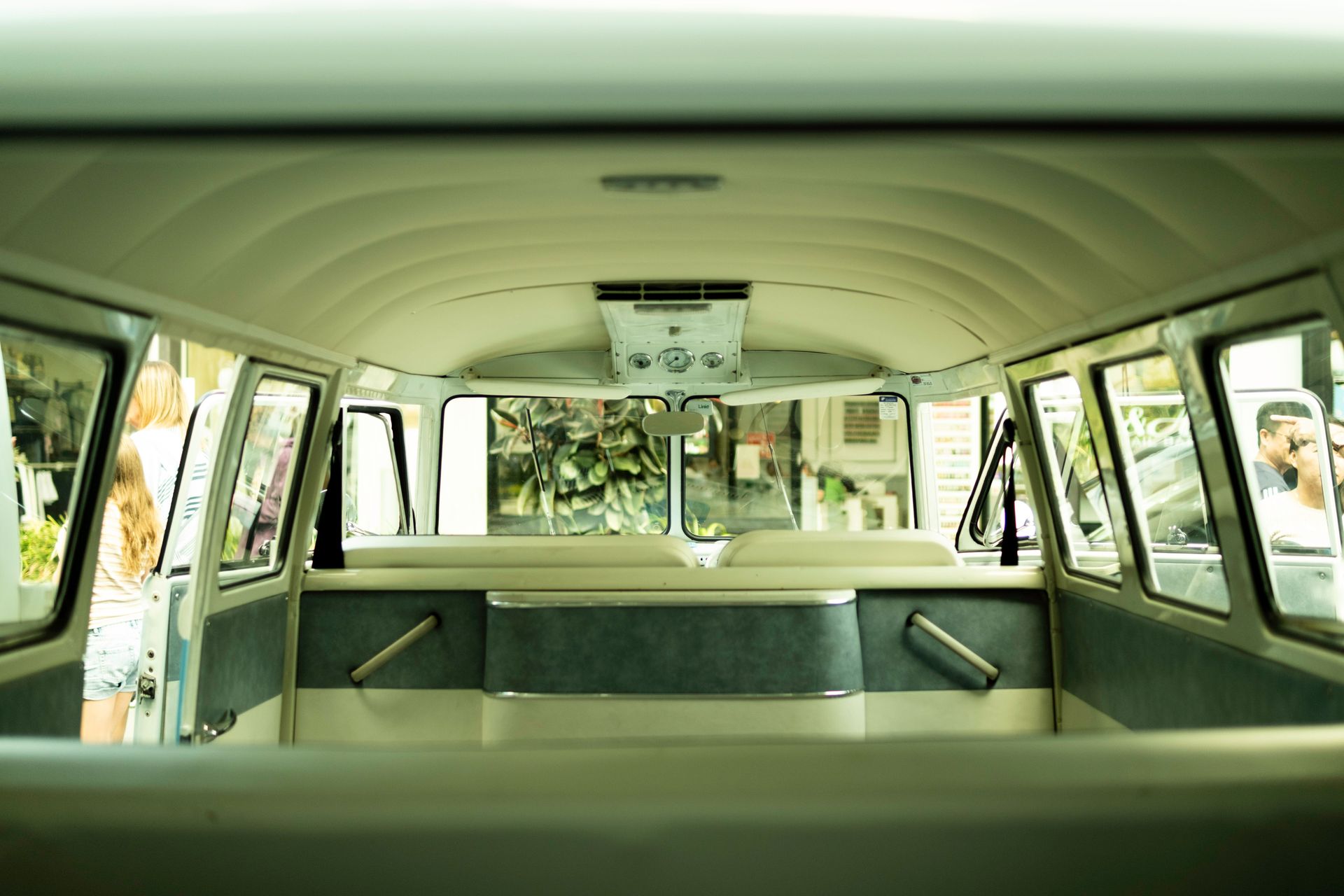 Explore the vintage interior of a classic van parked in Springfield, QLD, Australia.